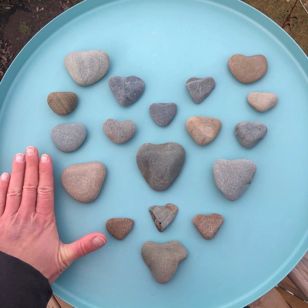 LOT of 18 Heart Shaped Rock Natural Stone Collection Various Sizes Unique Gift